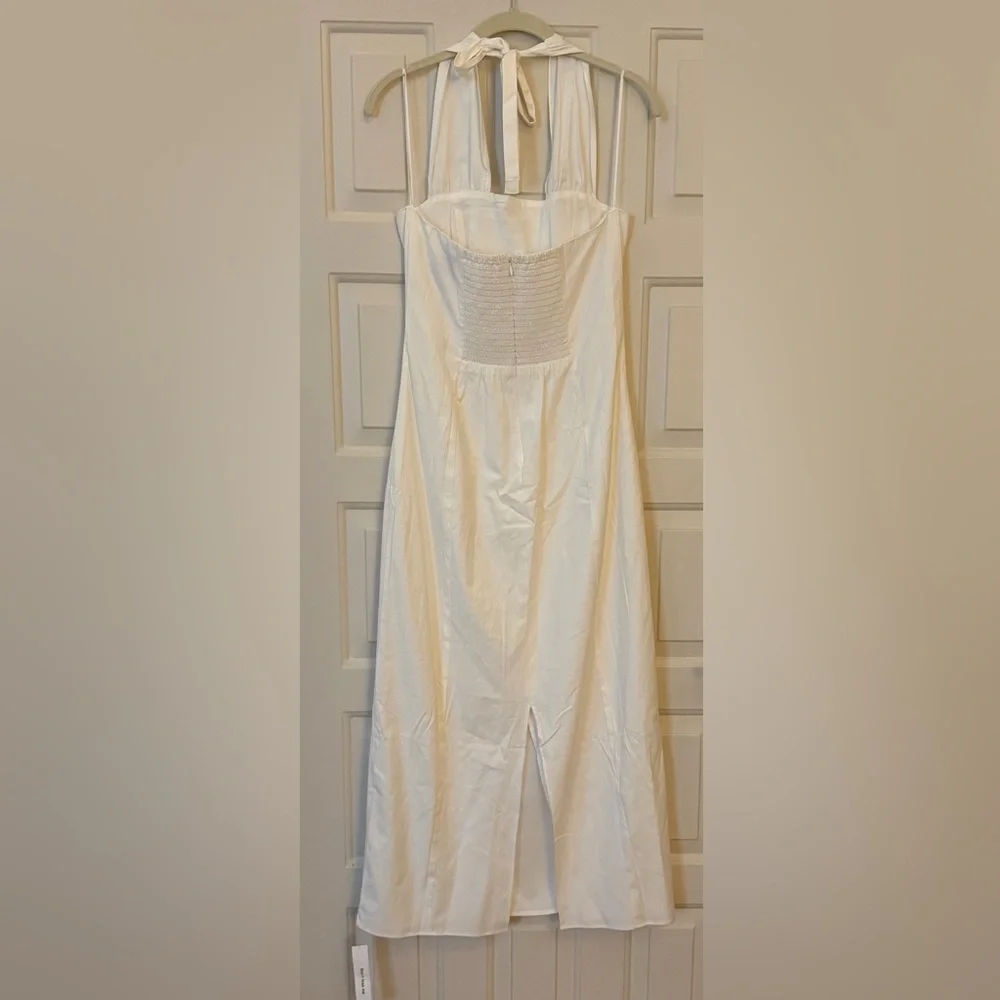 Reformation Bessi Halter Midi Dress White NWT - Picture 6 of 11